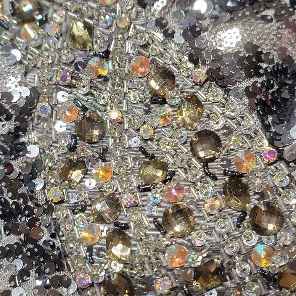Sequin Rhinestone Mini Fitted Dress - Picture 10 of 12